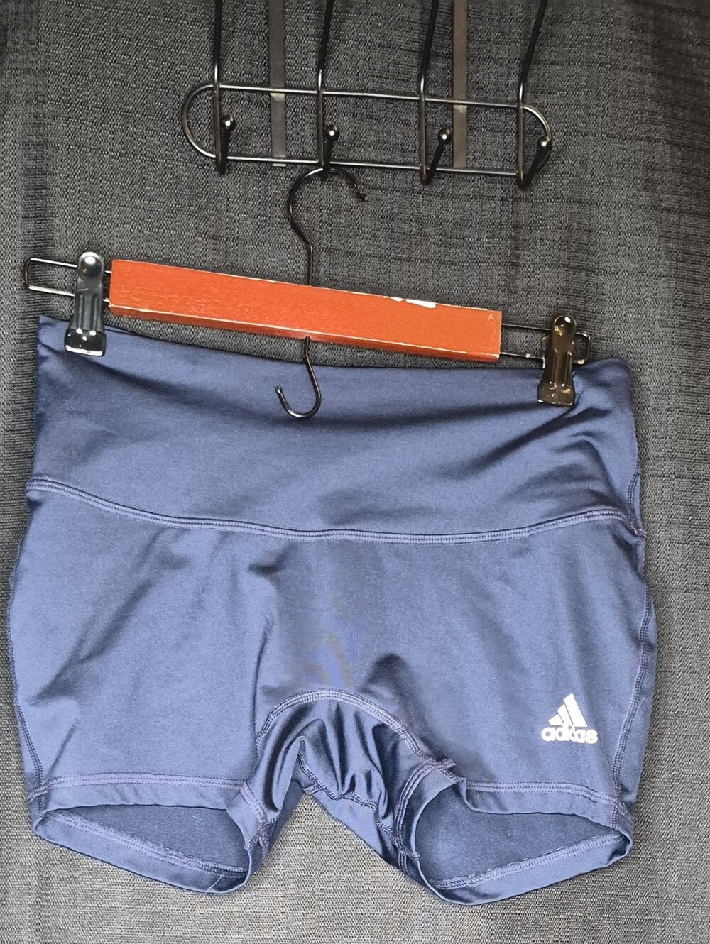 adidas Navy High-Rise Bike Shorts with Logo